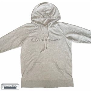 Champion Women's Scripted Hoodie in Heather Grey